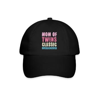 Mama von Zwillingen – Klassisch Überflieger - Baseballkappe - Schwarz/Schwarz - Vorne