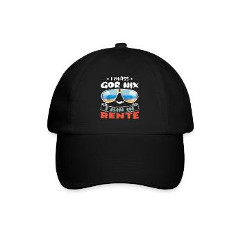 I muass gor nix - I bin in Rente - Baseballkappe - Schwarz/Schwarz - Vorne