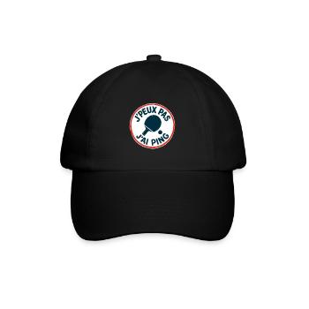 Ich kann nicht, ich ping. - Baseballkappe - Schwarz/Schwarz - Vorne