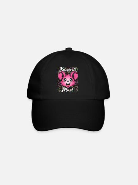 Karnevals Maus | Partner Kostüm Damen - Baseballkappe - Schwarz/Schwarz