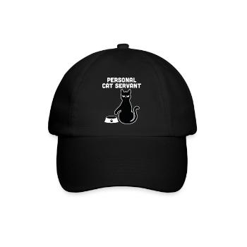 Persönlicher Katzendiener - Baseballkappe - Schwarz/Schwarz - Vorne