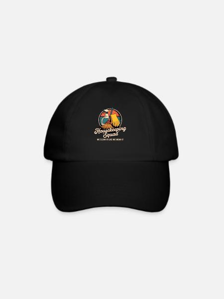 Lustiges Putzen Design - Baseballkappe - Schwarz/Schwarz