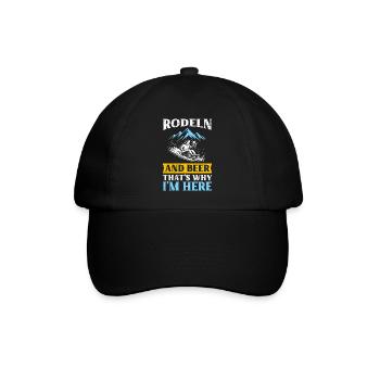 Sledging RODELN UND RADELN DARUM BIN ICH HIER - Baseballkappe - Schwarz/Schwarz - Vorne