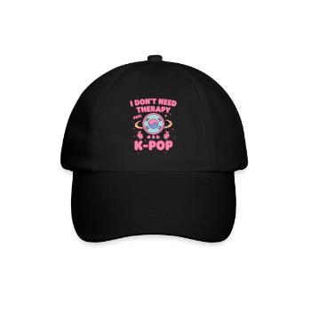 Ich brauche keine Therapie, Pop, K-Pop, koreanische Musikfans. - Baseballkappe - Schwarz/Schwarz - Vorne