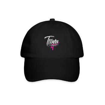 Team Rosa - Baseballkappe - Schwarz/Schwarz - Vorne