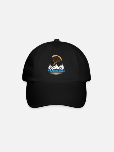 Paraglider WOLKENKRATZER LUSTIG - Baseballkappe - Schwarz/Schwarz
