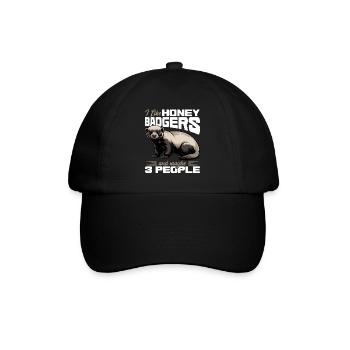 Funny Honey Badger - Baseballkappe - Schwarz/Schwarz - Vorne