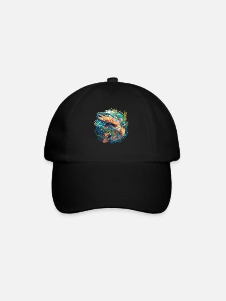 Lachse Lachs - Baseballkappe - Schwarz/Schwarz