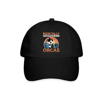 Funny Orca - Baseballkappe - Schwarz/Schwarz - Vorne