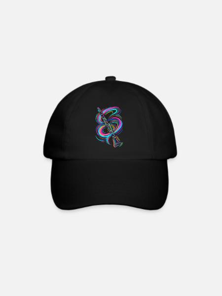 Bunte Klarinette - Baseballkappe - Schwarz/Schwarz