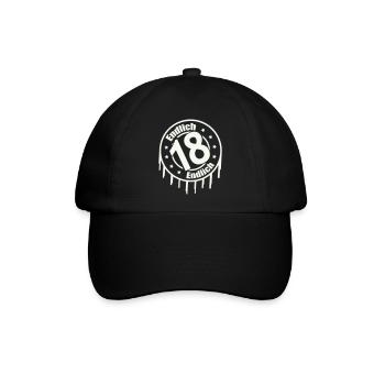Endlich 18 - Baseballkappe - Schwarz/Schwarz - Vorne