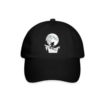 Bigfoot Skifahrer Mond - Baseballkappe - Schwarz/Schwarz - Vorne