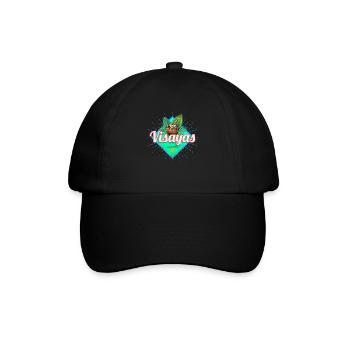 Visayas Philippinen Kokosnuss Filipino Souvenir - Baseballkappe - Schwarz/Schwarz - Vorne