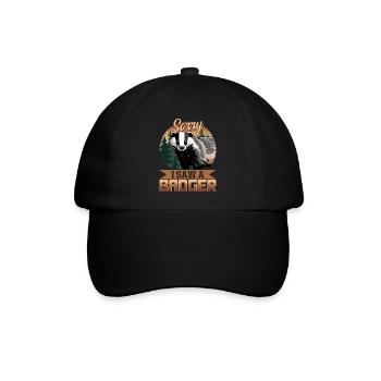 Funny Animal Badger - Baseballkappe - Schwarz/Schwarz - Vorne