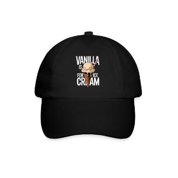 Vanille Eiscone im Kontrast - Baseballkappe - Schwarz/Schwarz - Vorne