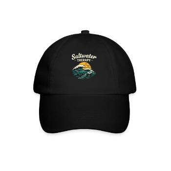 Saltwater Therapy Turtle Shirt Ocean Vibes - Baseballkappe - Schwarz/Schwarz - Vorne