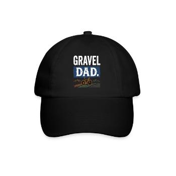 Gravel Dad Fahrrad Papa Bike Abenteuer - Baseballkappe - Schwarz/Schwarz - Vorne