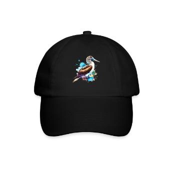Blaufusstölpel Motiv - Baseballkappe - Schwarz/Schwarz - Vorne