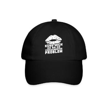 Küss mich ich bin ein verzaubertes Problem - Baseballkappe - Schwarz/Schwarz - Vorne