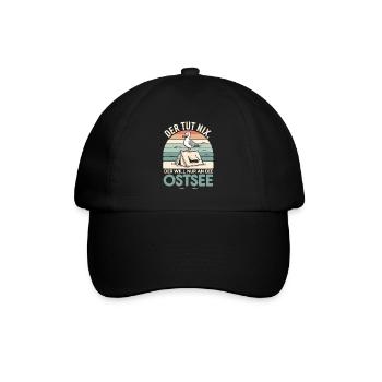  Der Tut Nix Der Will Nur An Die Ostsee Möwe - Baseballkappe - Schwarz/Schwarz - Vorne