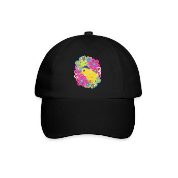 Frühling Retro Küken Huhn Kinder Ostern - Baseballkappe - Schwarz/Schwarz - Vorne