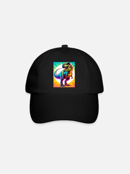 Dinosaurier - Baseballkappe - Schwarz/Schwarz