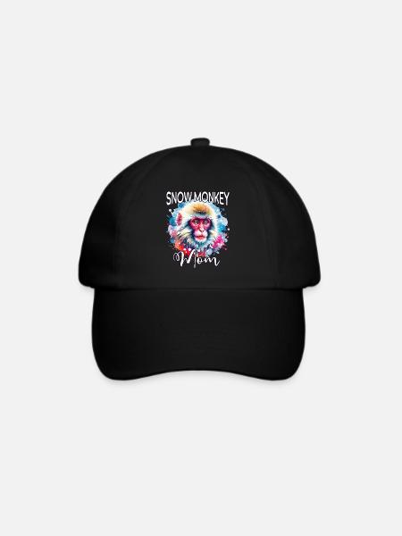 Schneeaffe Mama - Baseballkappe - Schwarz/Schwarz