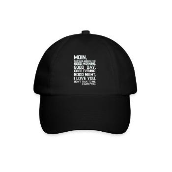 Moin Norddeutsch Gefuhlsmix Design - Baseballkappe - Schwarz/Schwarz - Vorne