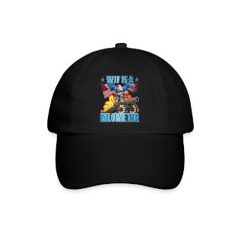 Was ist ein Kilometer? Patriotischer Humor - Baseballkappe - Schwarz/Schwarz - Vorne