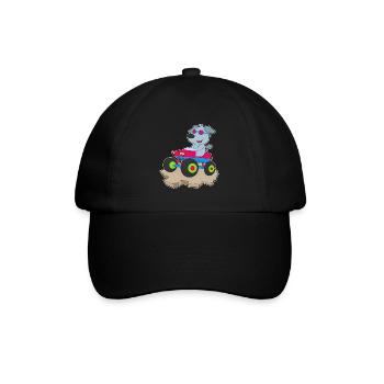 Hund Auto - Baseballkappe - Schwarz/Schwarz - Vorne