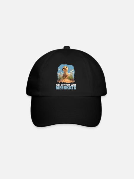 Meerkat Erdmännchen - Baseballkappe - Schwarz/Schwarz
