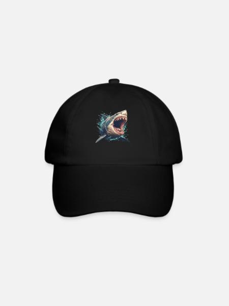 Weißer Haie Weißer Hai - Baseballkappe - Schwarz/Schwarz