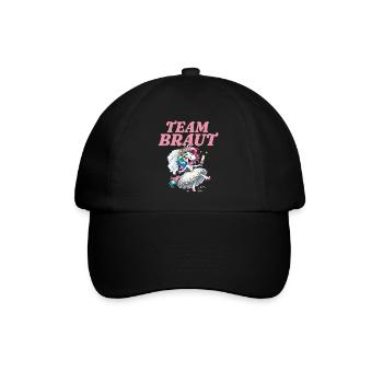 Team Braut Junggesellinnenabschied - Baseballkappe - Schwarz/Schwarz - Vorne