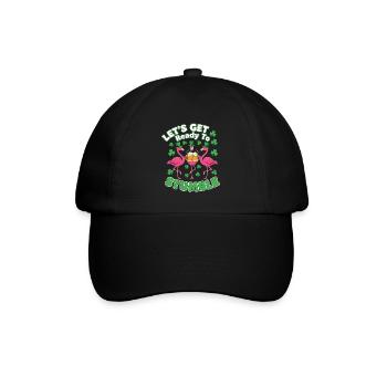St Patricks Day Flamingos Prost - Baseballkappe - Schwarz/Schwarz - Vorne