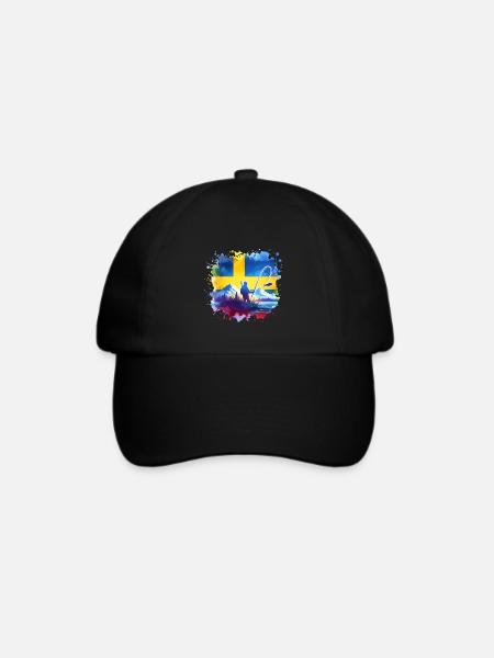 Schweden Angler - Baseballkappe - Schwarz/Schwarz