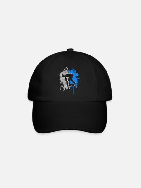 Schwimmen Schwimm Farbklecks Herren Schwimmer - Baseballkappe - Schwarz/Schwarz