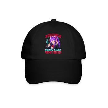 Anime and Music Chibi - Baseballkappe - Schwarz/Schwarz - Vorne