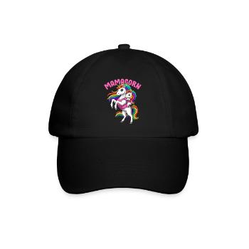 Mamacorn Mom Unicorn Muttertag - Baseballkappe - Schwarz/Schwarz - Vorne