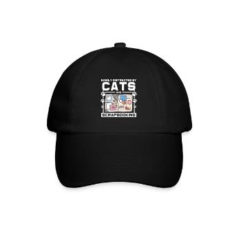 Katzen und Scrapbooking - Baseballkappe - Schwarz/Schwarz - Vorne