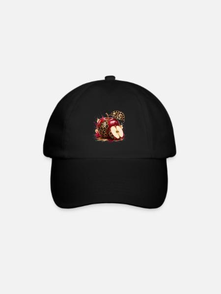 Leopard Glam Apfel - Baseballkappe - Schwarz/Schwarz