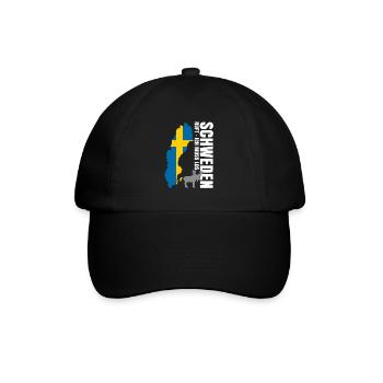 Schweden Auswandern - Baseballkappe - Schwarz/Schwarz - Vorne