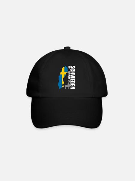 Schweden Auswandern - Baseballkappe - Schwarz/Schwarz