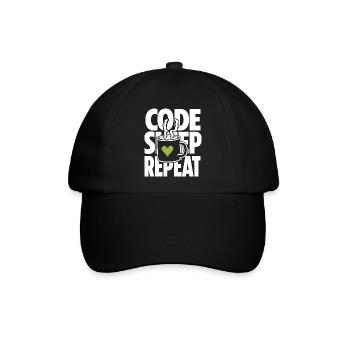 Pixelherz für Gamer und IT Nerds - Baseballkappe - Schwarz/Schwarz - Vorne