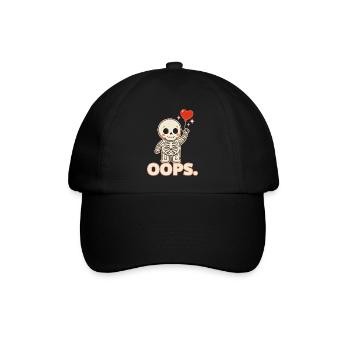 Skelettherzballon OOPS - Baseballkappe - Schwarz/Schwarz - Vorne