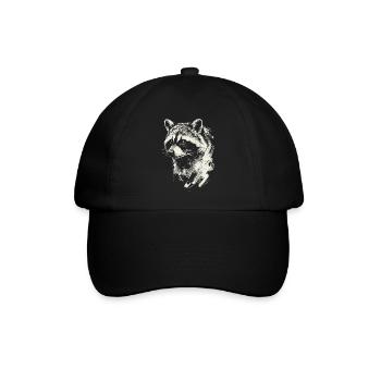 Frecher Waschbär - Baseballkappe - Schwarz/Schwarz - Vorne