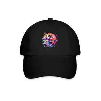 Leopardgecko Geschenk - Baseballkappe - Schwarz/Schwarz - Vorne