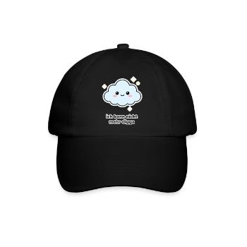 ich kann nicht mehr digga – Wolke Meme - Baseballkappe - Schwarz/Schwarz - Vorne