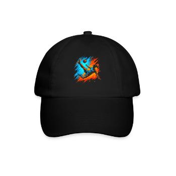 Fußballerin Fußballspielerin Kinder Damen Fußball  - Baseballkappe - Schwarz/Schwarz - Vorne