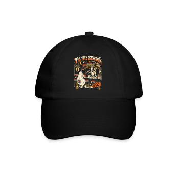 Retro Halloween Tis the Season  - Baseballkappe - Schwarz/Schwarz - Vorne