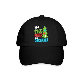 Weihnachtsbaum hatte im Dezember Hochsaison - Baseballkappe - Schwarz/Schwarz - Vorne
